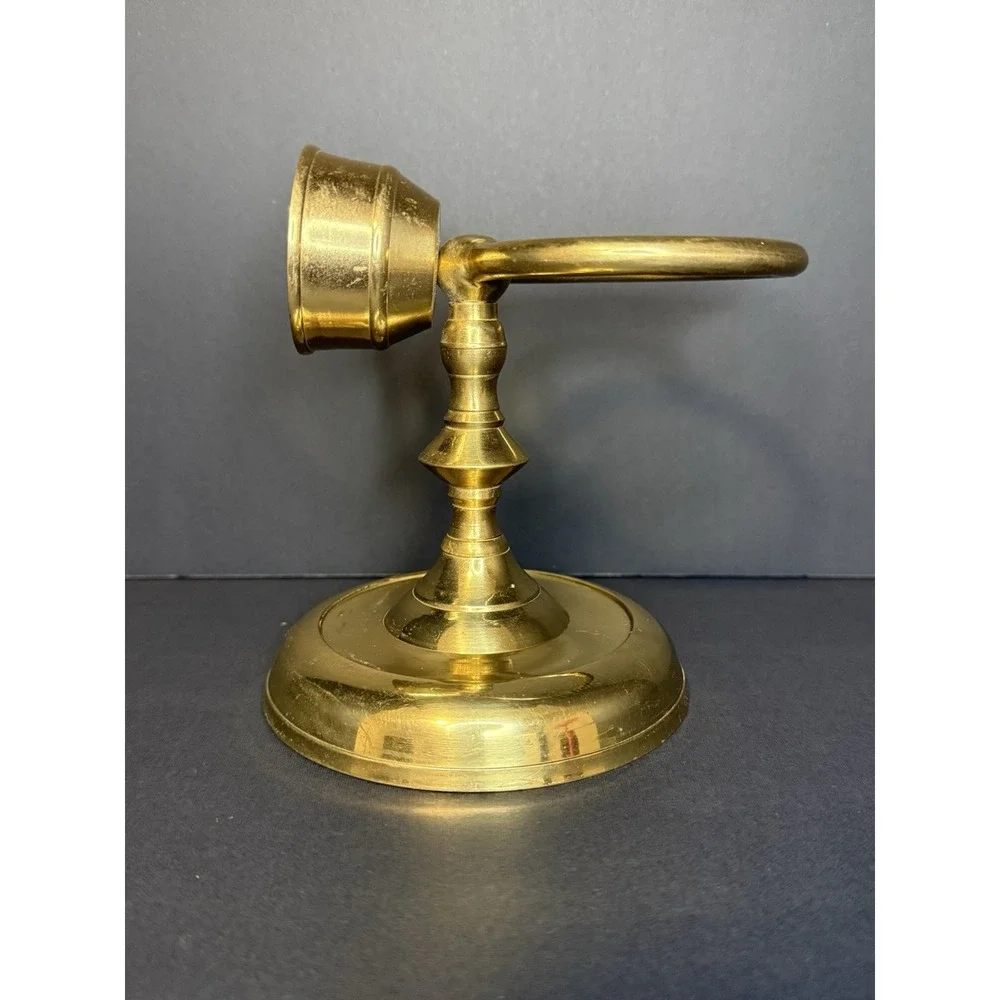 Vintage Brass Wall Sconce With‎ Rowel Holder And Candle Holder. Made In India